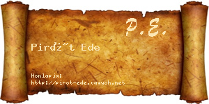 Pirót Ede névjegykártya